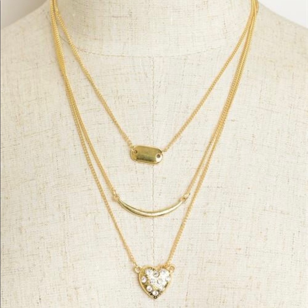 Heart 3 tier necklace